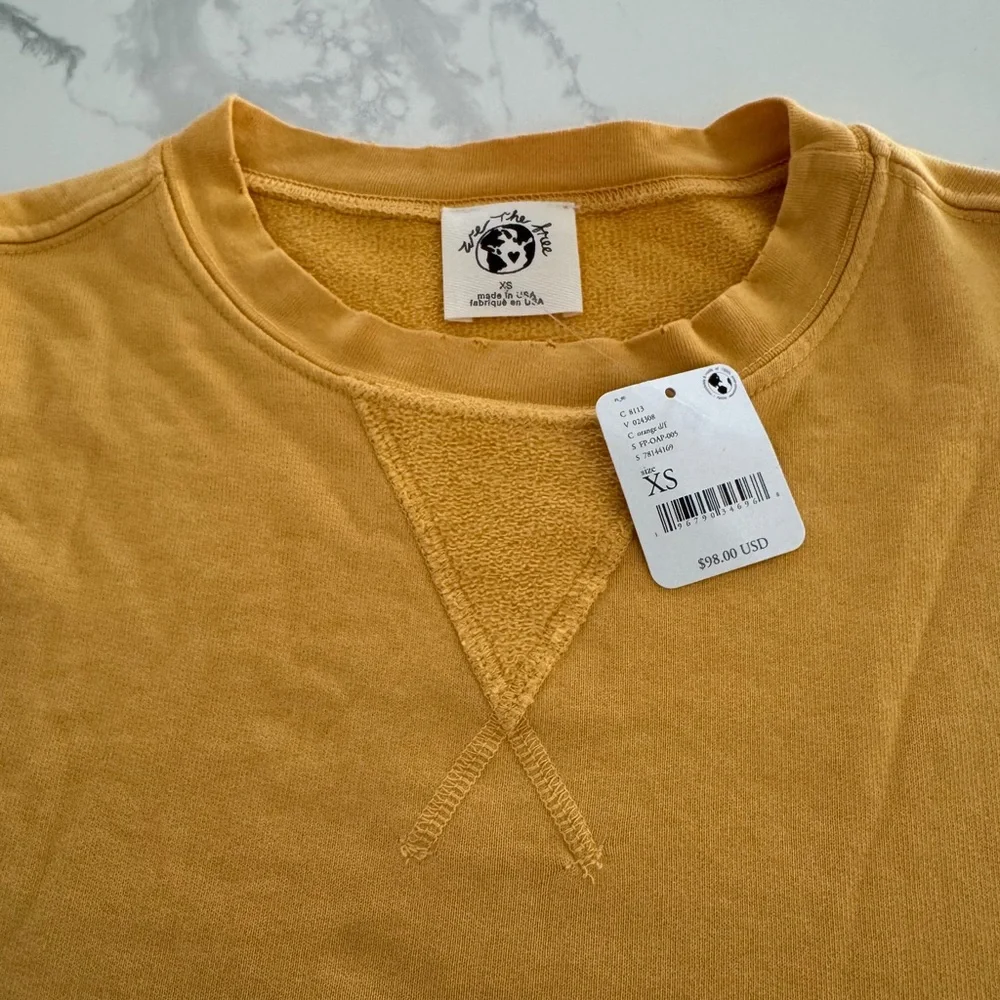 We The Free by Free People Women’s Mustard Golden Yellow Sweatshirt - Picture 6 of 6